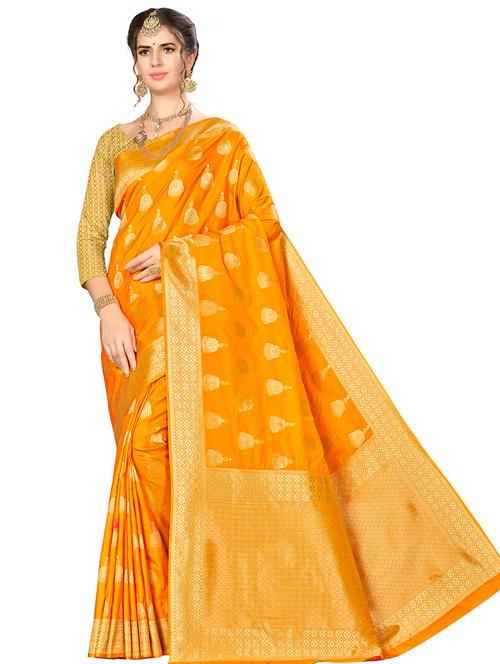 jacquard work woven saree with blouse - 17921649 - Very Small Image - 1