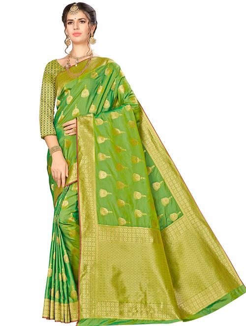 jacquard work woven saree with blouse - 17921650 - Very Small Image - 1