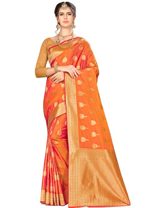 jacquard work woven saree with blouse - 17921651 - Very Small Image - 1