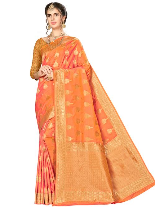 jacquard work woven saree with blouse - 17921652 - Very Small Image - 1