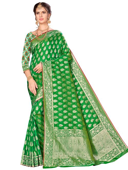 jacquard work woven saree with blouse - 17921655 - Very Small Image - 1