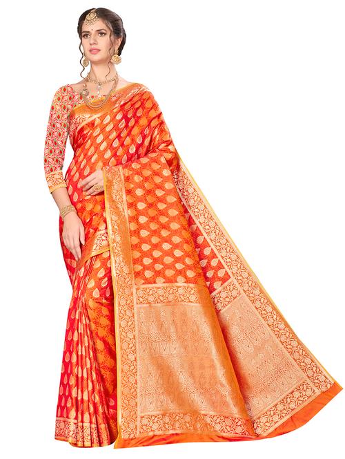 jacquard work woven saree with blouse - 17921656 - Very Small Image - 1