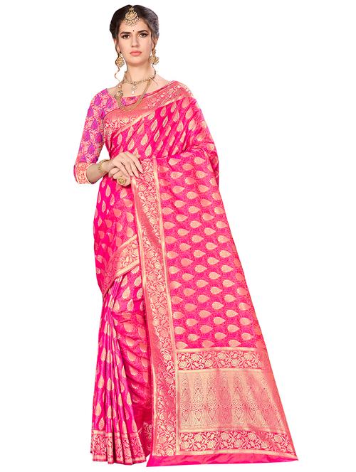 jacquard work woven saree with blouse - 17921657 - Very Small Image - 1
