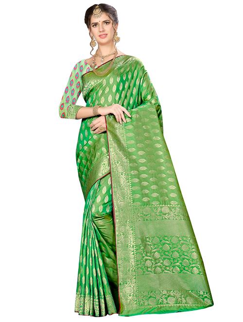 jacquard work woven saree with blouse - 17921661 - Very Small Image - 1