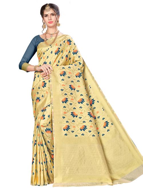 jacquard work woven saree with blouse - 17921662 - Very Small Image - 1
