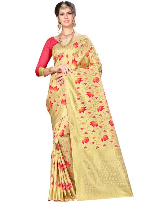 jacquard work woven saree with blouse - 17921665 - Very Small Image - 1