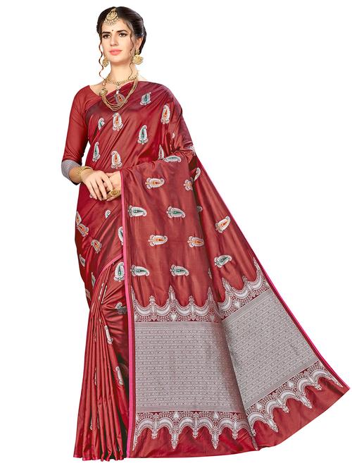 jacquard work woven saree with blouse - 17921668 - Very Small Image - 1