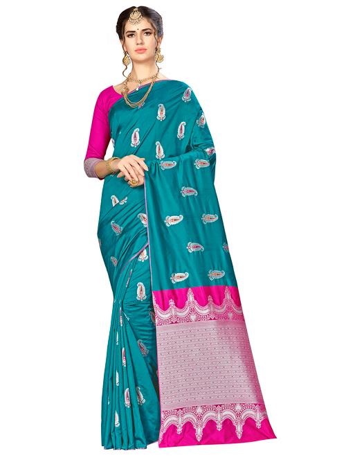 jacquard work woven saree with blouse - 17921669 - Very Small Image - 1
