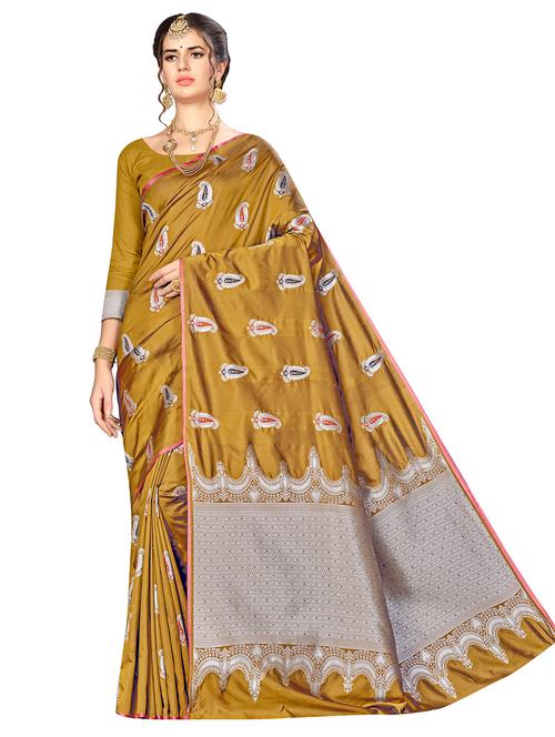 jacquard work woven saree with blouse - 17921670 - Very Small Image - 1