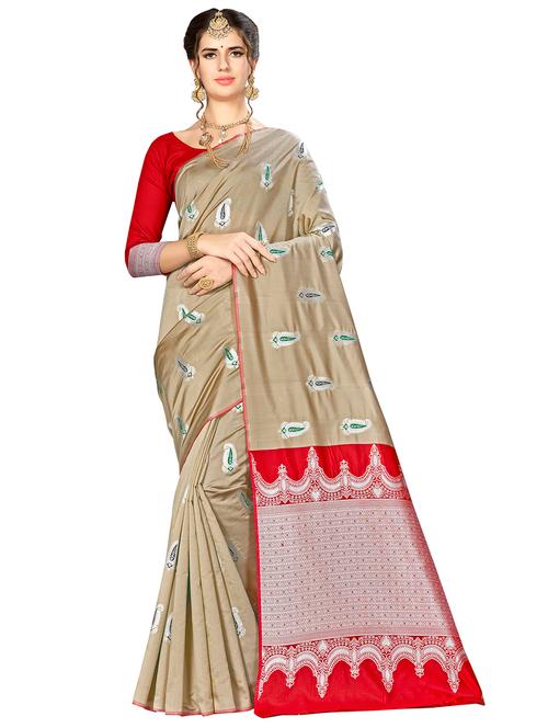 jacquard work woven saree with blouse - 17921671 - Very Small Image - 1