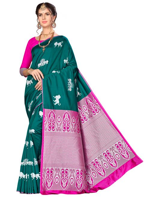 jacquard work woven saree with blouse - 17921674 - Very Small Image - 1