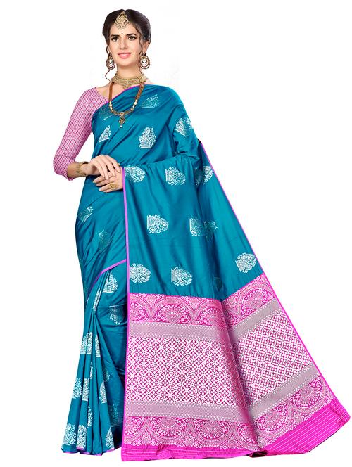 jacquard work woven saree with blouse - 17921677 - Very Small Image - 1