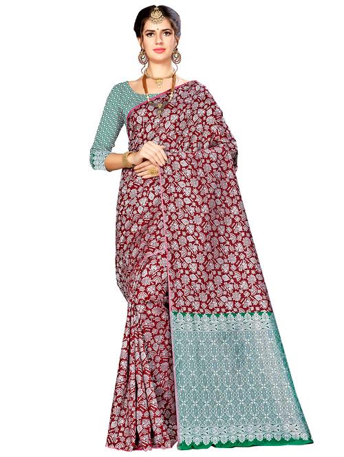 jacquard work woven saree with blouse - 17921682 - Very Small Image - 1