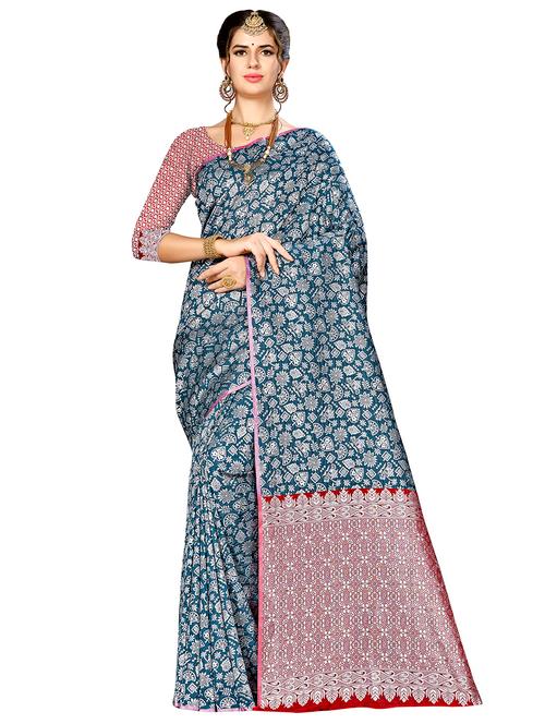 jacquard work woven saree with blouse - 17921683 - Very Small Image - 1