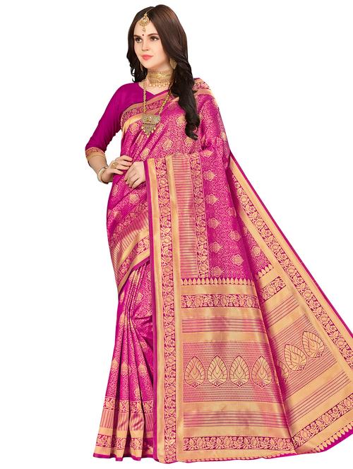jacquard work woven saree with blouse - 17921693 - Very Small Image - 1