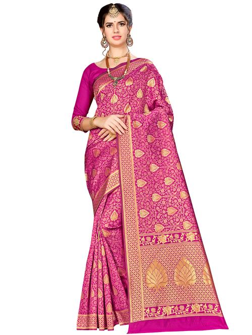 jacquard work woven saree with blouse - 17921699 - Very Small Image - 1