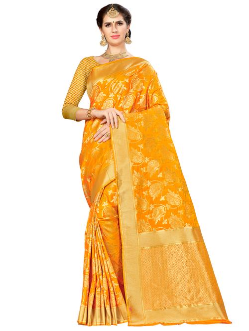 jacquard work woven saree with blouse - 17921704 - Very Small Image - 1