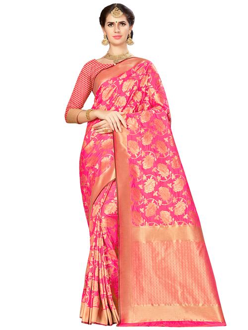 jacquard work woven saree with blouse - 17921705 - Very Small Image - 1