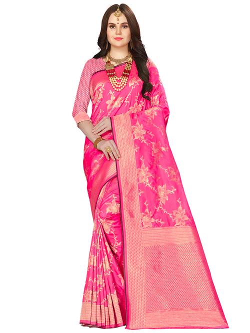 jacquard work woven saree with blouse - 17921709 - Very Small Image - 1