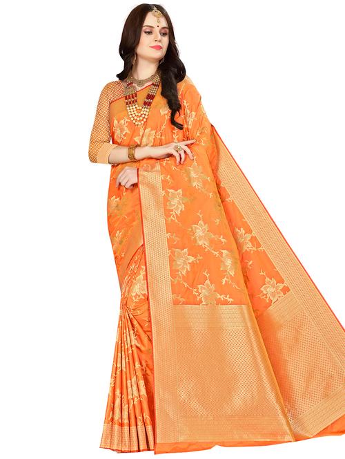 jacquard work woven saree with blouse - 17921710 - Very Small Image - 1