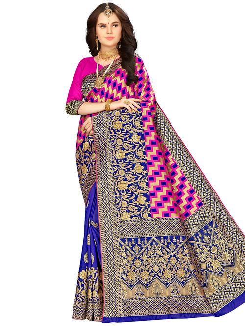 jacquard work woven saree with blouse - 17921716 - Very Small Image - 1
