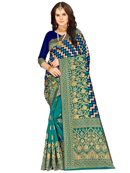 jacquard work woven saree with blouse - 17921717 - Very Small Image - 1