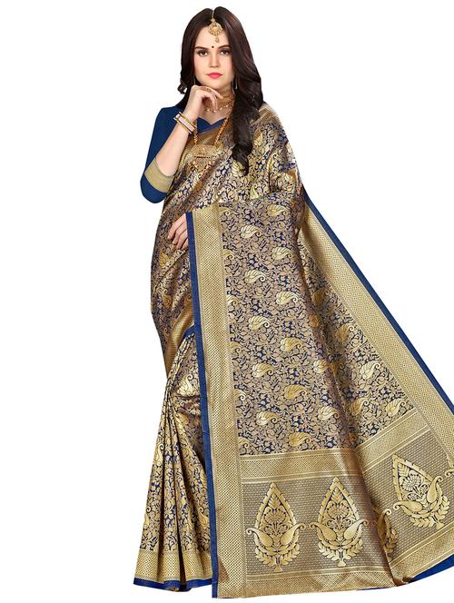 jacquard work woven saree with blouse - 17921724 - Very Small Image - 1