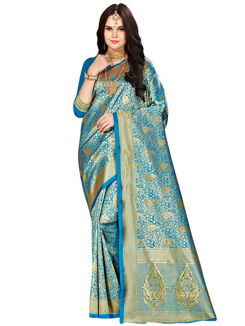 jacquard work woven saree with blouse - 17921725 - Very Small Image - 1