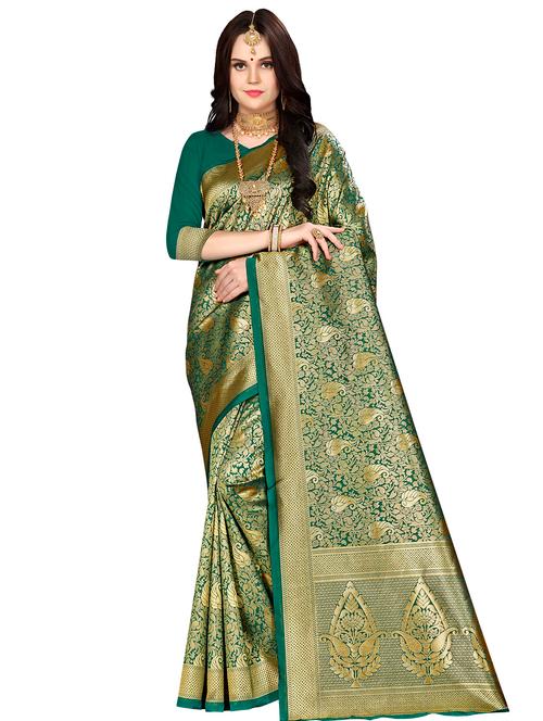 jacquard work woven saree with blouse - 17921727 - Very Small Image - 1