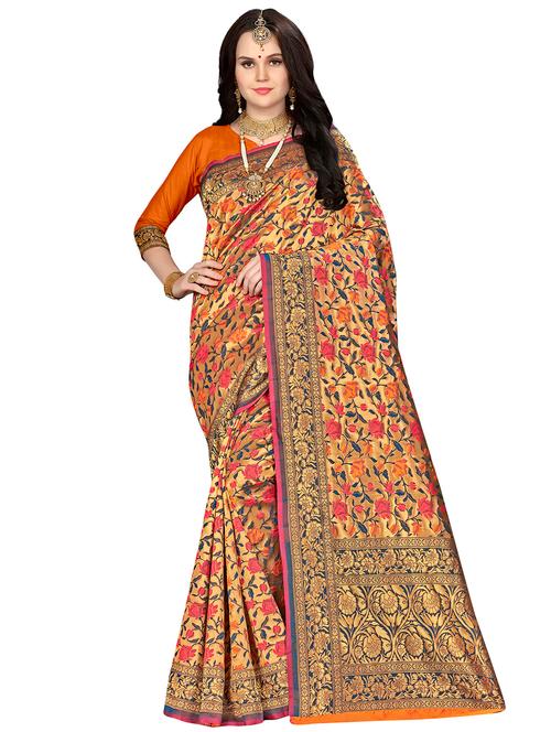jacquard work woven saree with blouse - 17921728 - Very Small Image - 1