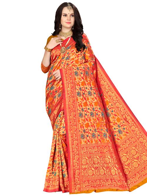 jacquard work woven saree with blouse - 17921729 - Very Small Image - 1