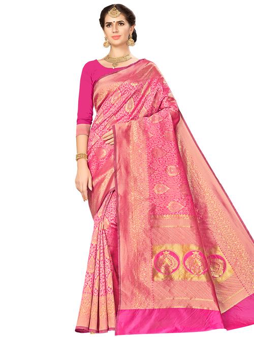 jacquard work woven saree with blouse - 17921765 - Very Small Image - 1