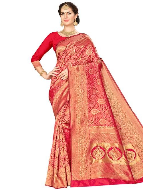 jacquard work woven saree with blouse - 17921768 - Very Small Image - 1