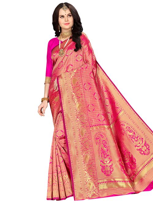 jacquard work woven saree with blouse - 17921776 - Very Small Image - 1