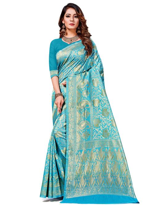 jacquard work woven saree with blouse - 17921778 - Very Small Image - 1