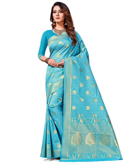 jacquard work woven saree with blouse - 17921785 - Very Small Image - 1
