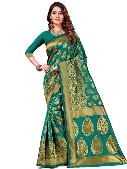 jacquard work woven saree with blouse - 17921786 - Very Small Image - 1