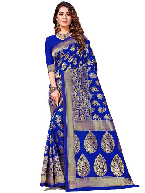 jacquard work woven saree with blouse - 17921787 - Very Small Image - 1