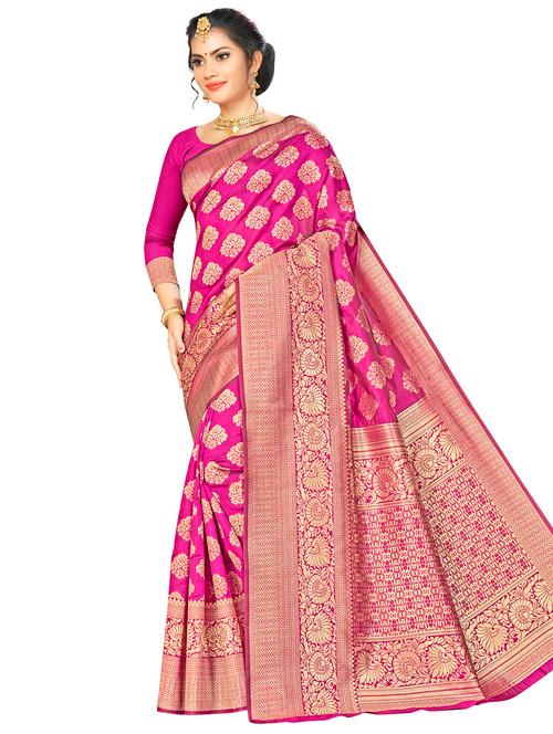jacquard work woven saree with blouse - 17921794 - Very Small Image - 1
