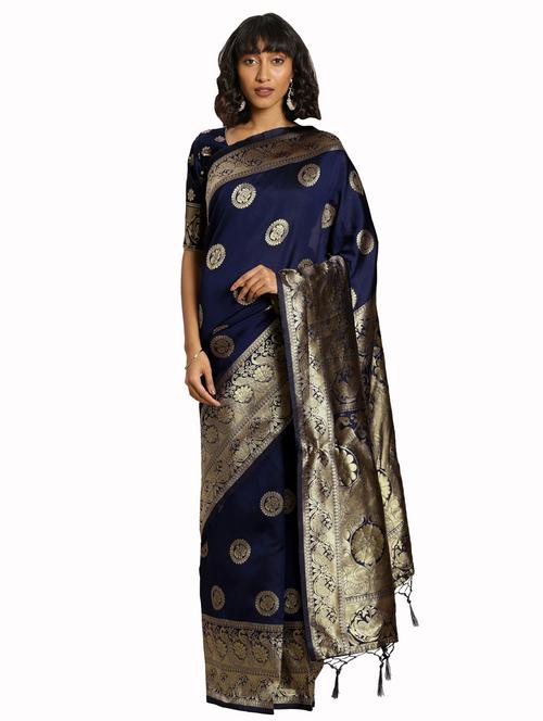 jacquard work woven saree with blouse - 17921798 - Very Small Image - 1
