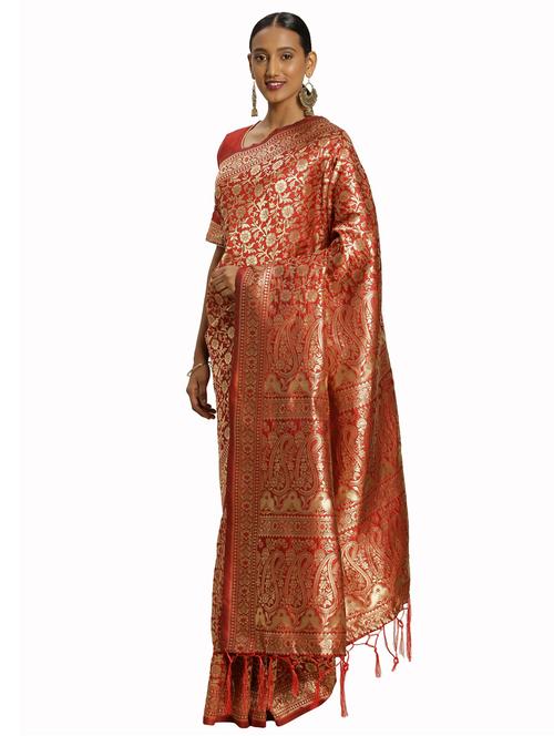 jacquard work woven saree with blouse - 17921819 - Very Small Image - 1