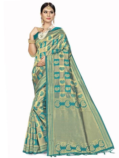 jacquard work woven saree with blouse - 17921825 - Very Small Image - 1