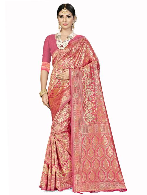 jacquard work woven saree with blouse - 17921831 - Very Small Image - 1