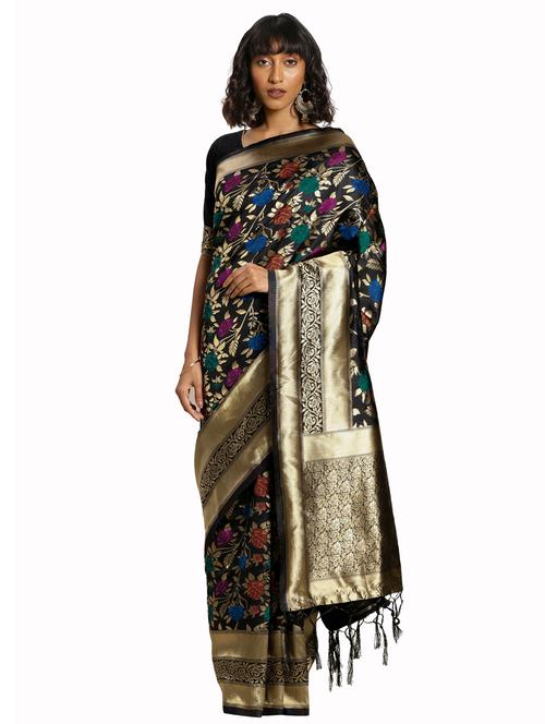 jacquard work woven saree with blouse - 17921840 - Very Small Image - 1