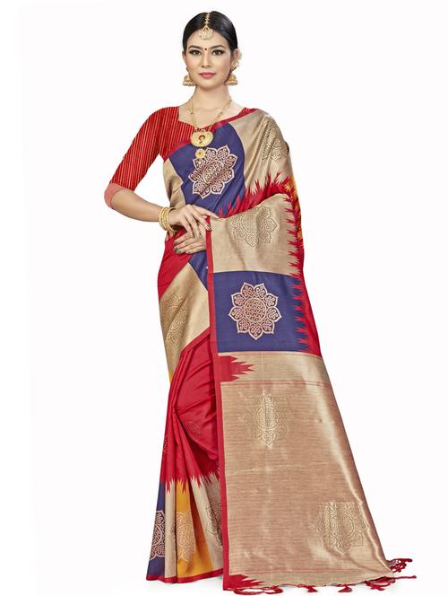 jacquard work woven saree with blouse - 17921846 - Very Small Image - 1