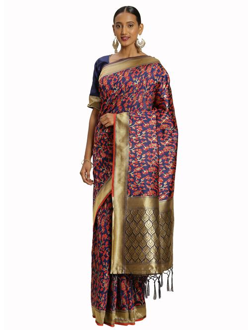 jacquard work woven saree with blouse - 17921850 - Very Small Image - 1