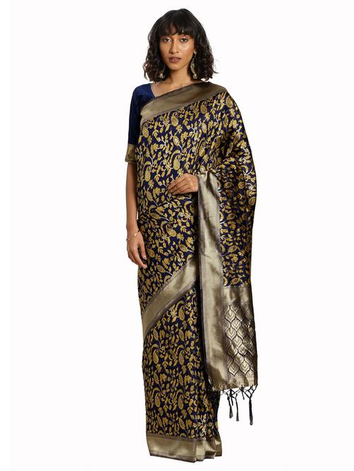 jacquard work woven saree with blouse - 17921851 - Very Small Image - 1