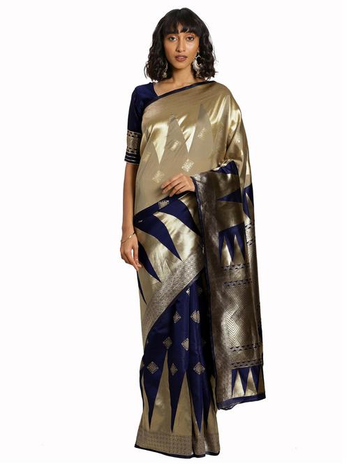 jacquard work woven saree with blouse - 17921861 - Very Small Image - 1