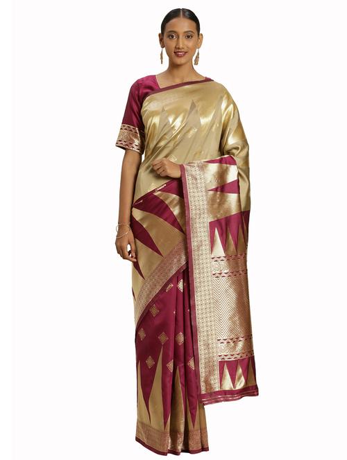 jacquard work woven saree with blouse - 17921866 - Very Small Image - 1
