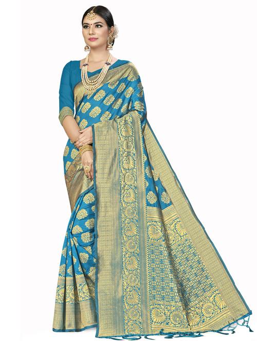 jacquard work woven saree with blouse - 17921873 - Very Small Image - 1